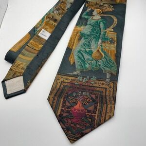 Tino Cosma Italian Silk Tapestry Scene Men's Necktie